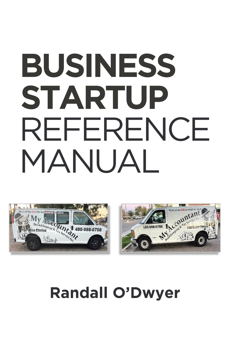 A book cover with two pictures of a van.
